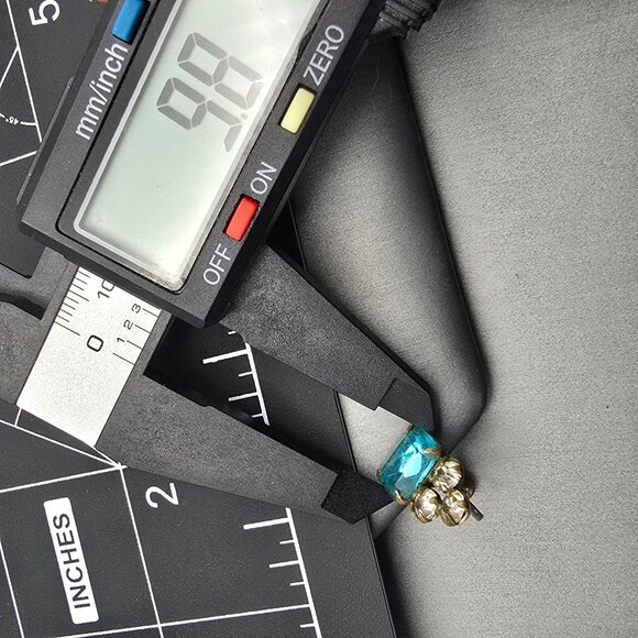 Vintage Aquamarine & Clear Paste Earrings | Screw-Back Glam Statement Jewelry - Picture 10 of 11